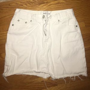 Princess Polly white denim mini skirt